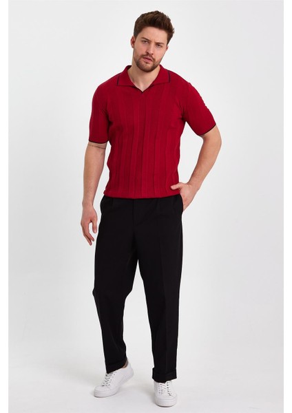 Kırmızı Erkek Polo Yaka Çizgili Triko T-SHIRT-TRZ19109R02S fırsatları