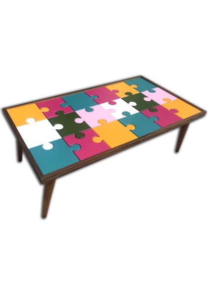 Orta Sehpa Puzzle Bulmaca Model Kayın Torna Retro Ayak Üstü Cam Çocuk Gelişimi Destek Ürün El Yapım