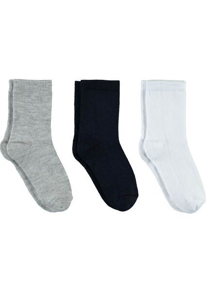 Erkek Çocuk 3'lü Soket Çorap Set 2-12 Yaş Lacivert