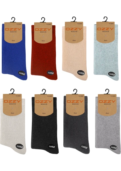 Ozzy Socks 8 Çift Kadın Havlu Soket Çorap Kışlık Dayanıklı Topuk ve Burun