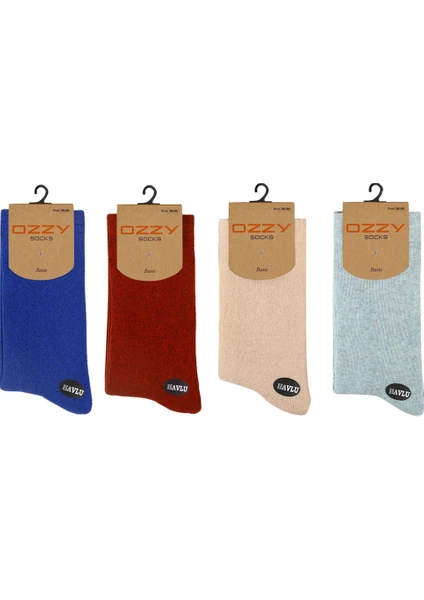 Ozzy Socks 4 Çift Kadın Havlu Soket Çorap Kışlık Dayanıklı Topuk ve Burun