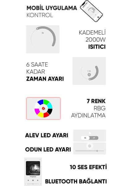 Korcam 100 S - Isıtmalı Elektrikli Şömine fırsatları