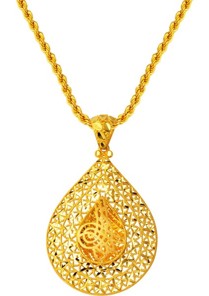 Damla Tuğra Yıldızlı Altın Kolye