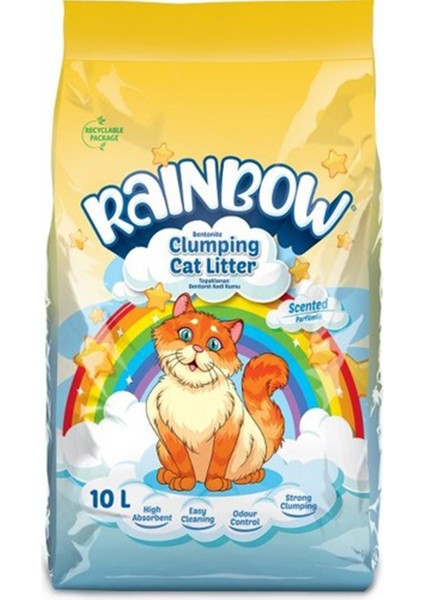 Rainbow Doğal Bentonit Kedi Kumu 10 Lt