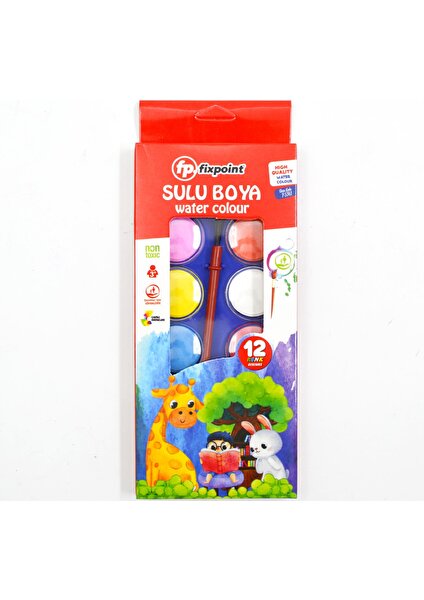 Küçük Boy Sulu Boya 12 Renk ( P-5341 )