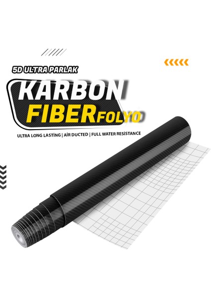 Karbon Fiber Folyo 5d Ultra Parlak Hava Kanallı