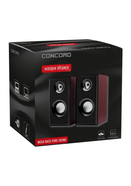 C-8003 Pc Hoparlör USB 2.0 Ahşap Desen