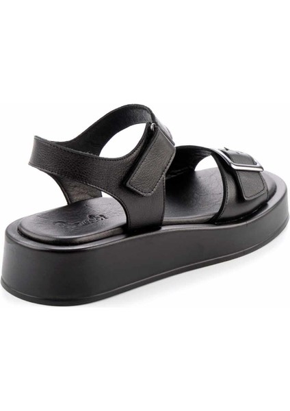Siyah Leather Kadın Sandalet K05906500503 fırsatları