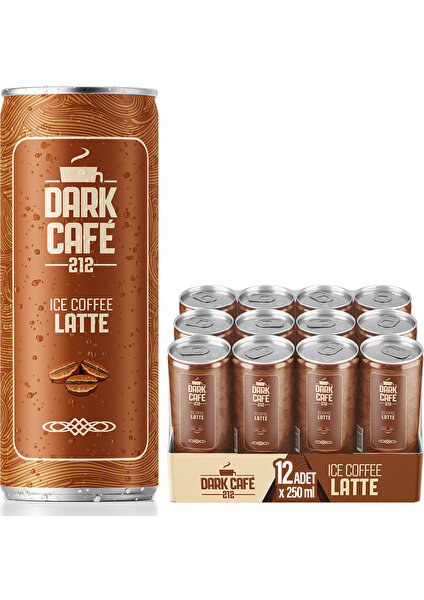 Dark Café 212, Soğuk Kahve, Latte, 250 ml (12'li Paket, 12 adet x 250 ml)