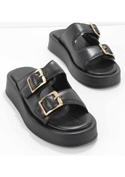 Siyah Leather Kadın Terlik K05906100003