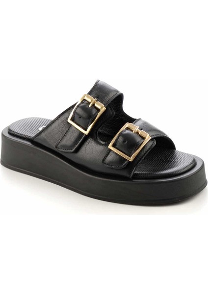 Siyah Leather Kadın Terlik K05906100003