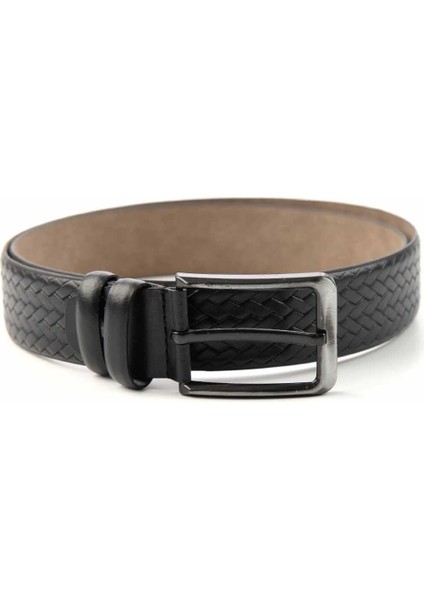 Siyah Baskılı Leather Erkek Kemer U08657012603