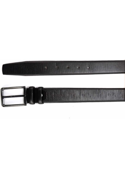 Siyah Baskılı Leather Erkek Kemer U08657213603