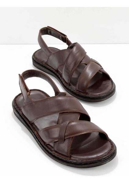 Kahve Leather Erkek Sandalet E05804024103