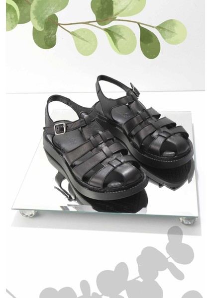 Siyah Leather Kadın Sandalet K05529088003