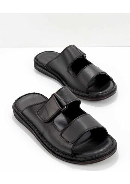 Siyah Leather Erkek Terlik E04804018203