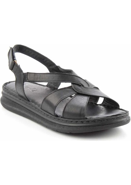 Siyah Leather Kadın Sandalet K05827153003