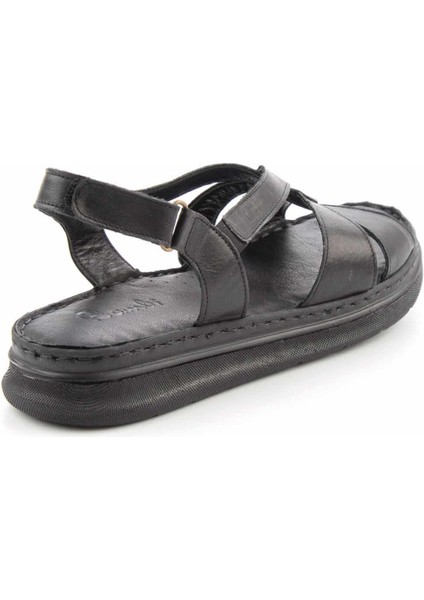 Siyah Leather Kadın Sandalet K05827153003