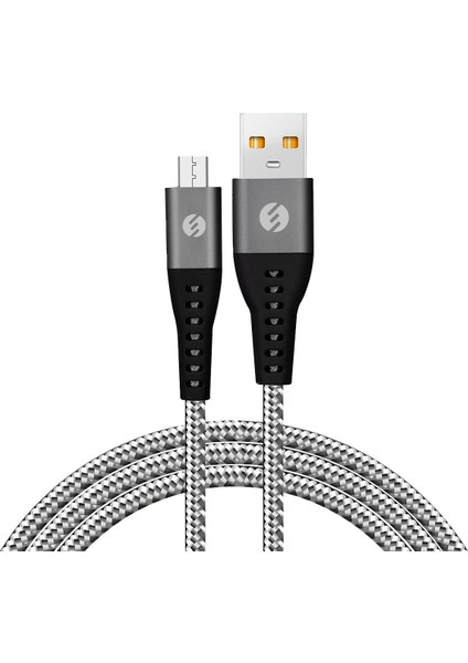 SL-STM60M 3A Fast Şarj Micro USB Gri Data + Sarj Kablosu