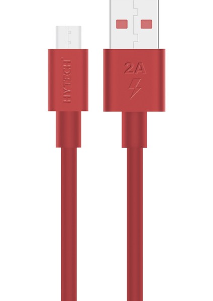 HY-X83 1m 2A Micro USB Kırmızı Şarj Kablosu