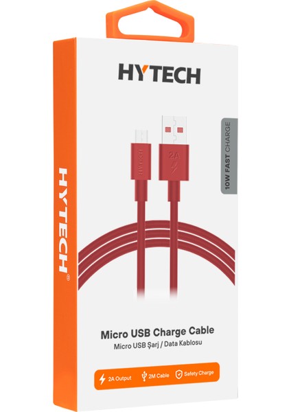 HY-X83 1m 2A Micro USB Kırmızı Şarj Kablosu