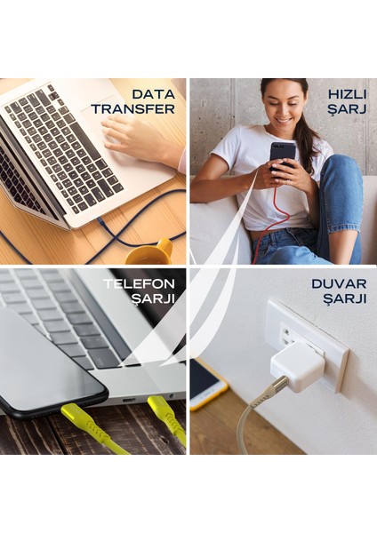 C40 Lightning To Usb-A 12W Hızlı Şarj ve Data Kablosu 1.2m Sarı