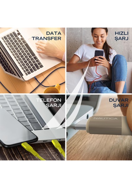 C20 Type-C To Usb-A 22.5W Hızlı Şarj ve Data Kablosu 2.1m Kırmızı modelleri