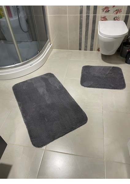 Banyo Paspas Takımı Peluş Kaymaz Taban Halı Peluş Banyo Paspas Klozet Takımı