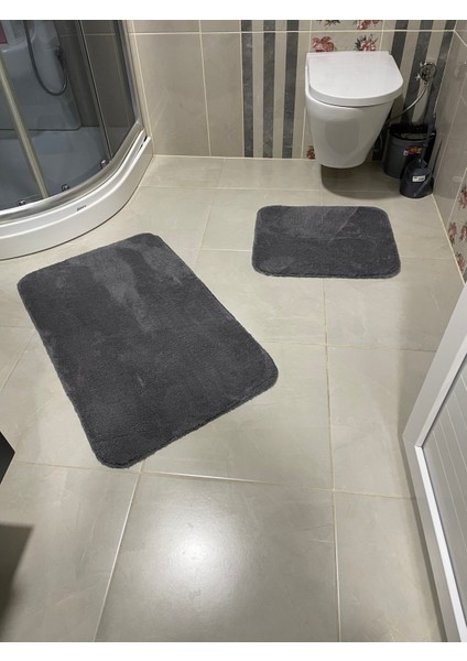 Banyo Paspas Takımı Peluş Kaymaz Taban Halı Peluş Banyo Paspas Klozet Takımı