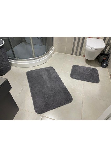 Banyo Paspas Takımı Peluş Kaymaz Taban Halı Peluş Banyo Paspas Klozet Takımı