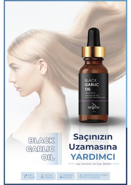 Hızlı Saç Uzatma Serumu, Aşırı Yıpranmış Ve Dökülen Saçlara Özel Kara Sarımsak Yağı 50 ml