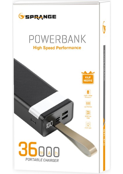 Sr-P5 36.000 Mah LED Göstergeli Işıklı Powerbank