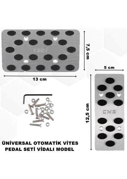 Araç Pedal Seti Üniversal Otomatik Vites Pedal Seti 2 Parça Vidalı Model -Caraks
