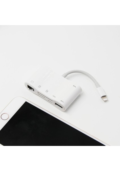 BYL-1034 RJ45 Lan 100MHZ Lightning Şarj Bağlantılı Otg Dönüştürücü