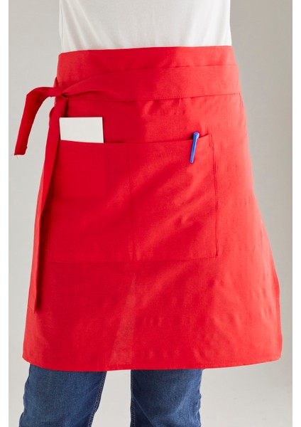 Sef Garson Kafe Aşçı Barista Kırmızı Yarım Önlük Mutfak Önlüğü Masterchef Cafe Restaurant fiyatları