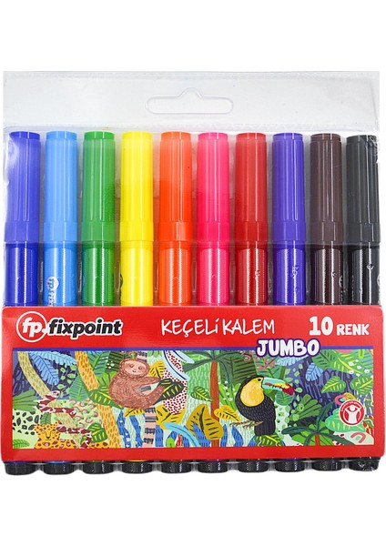 Jumbo Keçeli Kalem 10 Renk ( P-5365 )