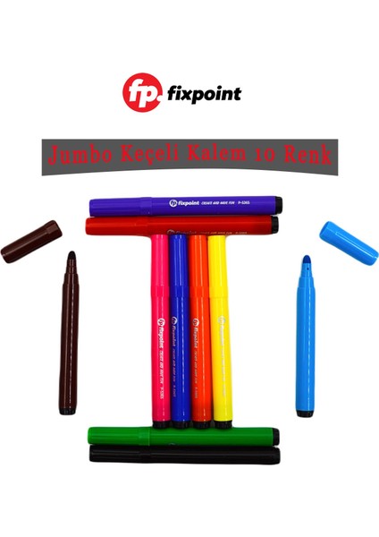 Jumbo Keçeli Kalem 10 Renk ( P-5365 ) fiyatları