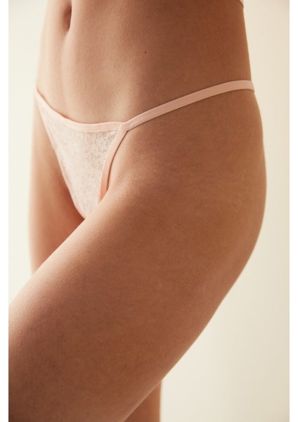 Pembe Dantelli Dream String Külot