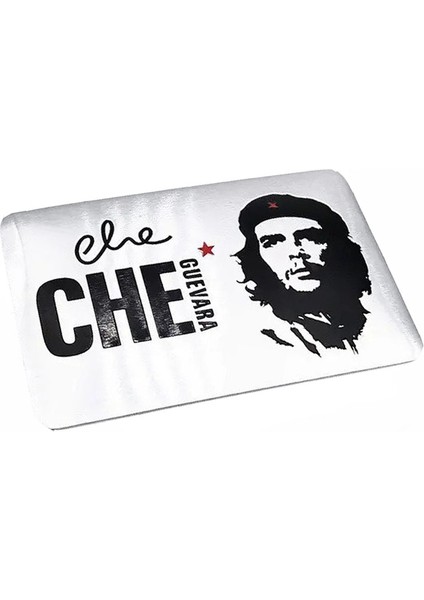 Che Guevara Dikdörtgen Tasarımlı Metal Sticker Etiket 1368