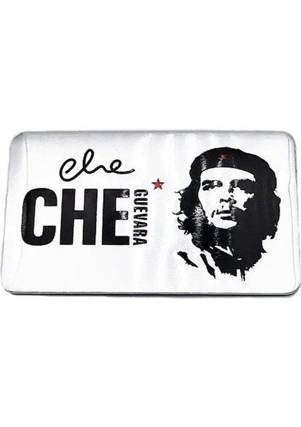 Che Guevara Dikdörtgen Tasarımlı Metal Sticker Etiket 1368