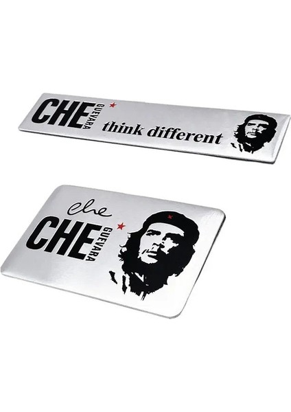 Che Guevara Dikdörtgen Tasarımlı Metal Sticker Etiket 1368