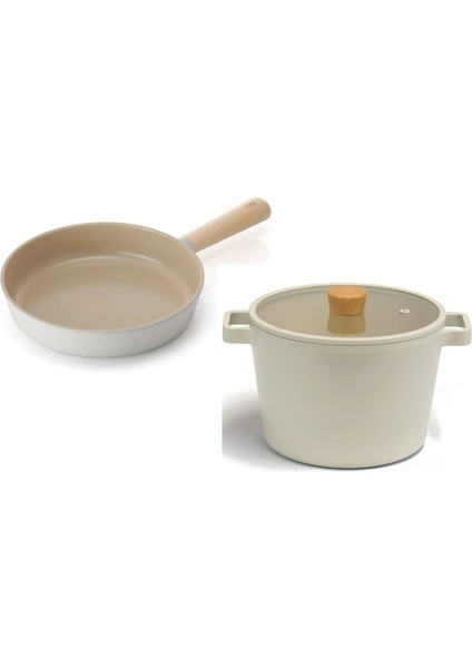 NEOF222D/NEOF124 Fika Alüminyum 3lü Set (22CM Derın TENCERE+24CM Tava)