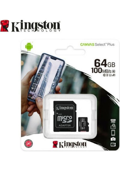 Kingston 64GB Microsdxc Canvas Select Plus Hafıza Kartı SDCS2/64GB