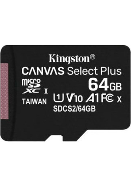 Kingston 64GB Microsdxc Canvas Select Plus Hafıza Kartı SDCS2/64GB