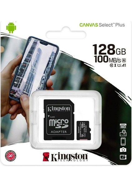 Kingston 128GB Microsd Canvas Select C10 Hafıza Kartı SDCS2/128GB