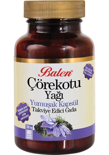 Çörekotu Yağı Yumuşak Kapsül 1380 mg 80 Kapsül