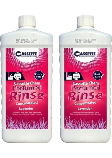 CASSETTE CHEMICALS Karavan Tekne Tuvalet Kimyasalı Perfumed Rinse Concentrated Kasetli Portatif Tuvalet Koku Giderici 2'li Avantajlı Paket