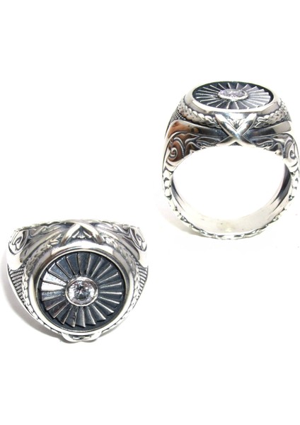 Beyaz Zirkon Taşlı Pervane Modeli Özel Tasarımlı Gümüş Yüzük fiyatları