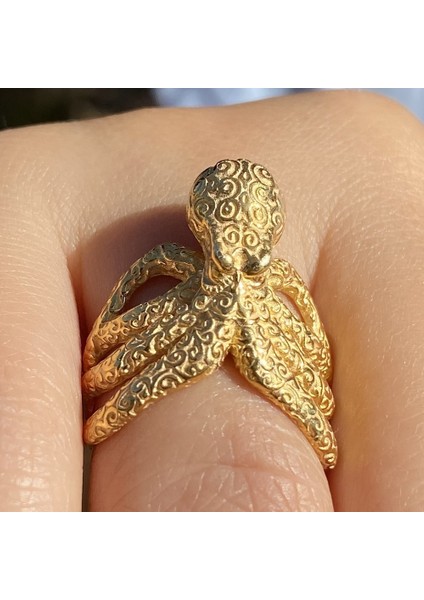 Ahtapot Yüzük Altın Kaplama fiyatları