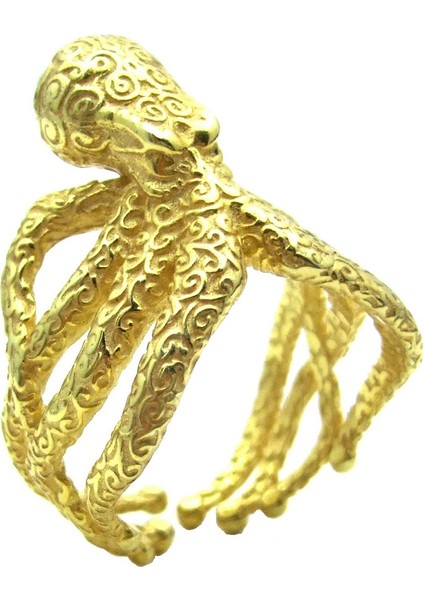 Ahtapot Yüzük Altın Kaplama modelleri